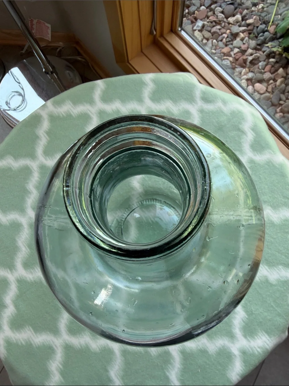 Vintage Large 17” Tall Clear Light Aqua Glass Demijohn Bottle